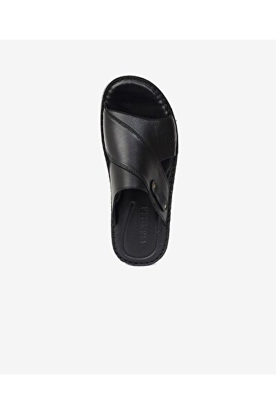 Greyder Erkek Siyah Hakiki Deri Terlik 3Y1FT67868