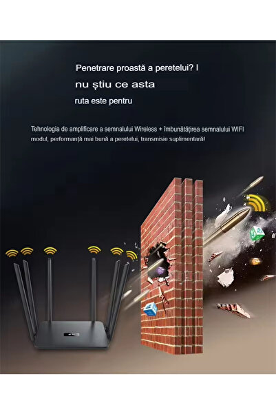 arvada Router wireless NBKEY MK1200 , 6 antene, 1000Mbps Full Gigabit, Dual Band 2.4G&5G, protocol 802.1