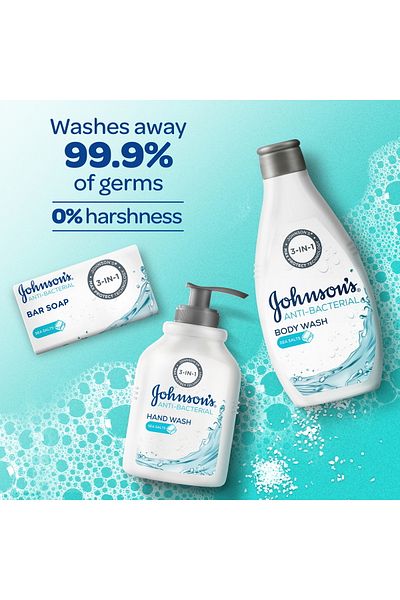 Johnson & Johnson Johnson's Body Wash Anti-Bacterial Sea Salts 400 ml Refreshing Cleanse & Germ Protection