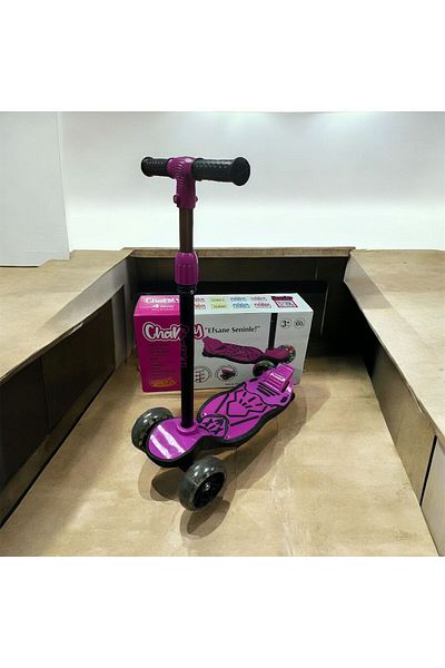 chanky Scooter Lighted Wheel Wide Base and Brake Suitable for Ages 7 with 3 Stage Steering 100Kgs Carrying