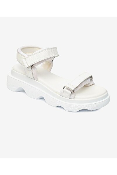Greyder Kadın Beyaz Hakiki Deri Comfort Sandalet 4Y2WS59059
