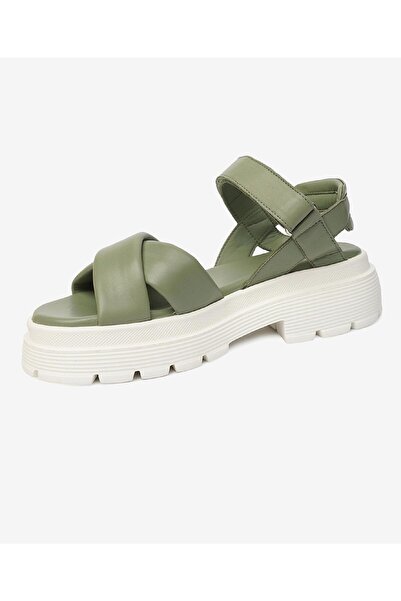 Greyder Kadın Su Yeşili Hakiki Deri Comfort Sandalet 4Y2TS59040