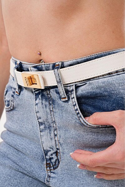 Descoin Τετράγωνη κλειδαριά με χρυσή πόρπη Ρυθμιζόμενη γυναικεία ζώνη φόρεμα ζώνη ζώνη παλτό ζώνη