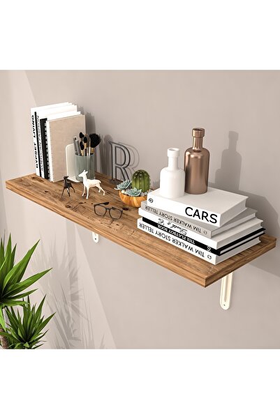 RafBurada L Konsol Duvar Rafı - Duvara Monte Raf Meşe-30x60 Cm