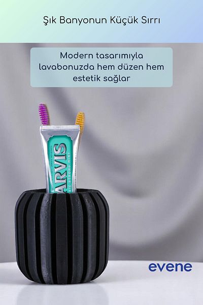Evene Θήκη οδοντόβουρτσας Βάση οδοντόβουρτσας Βάση οδοντόβουρτσας Μαύρο χρώμα Μοντέλο 79
