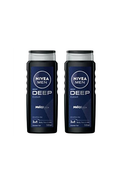NIVEA Men Deep Clean Erkek Duş Jeli 500 ml x2