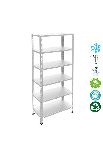 RafBurada 6 Katlı Paslanmaz Krom Raf - Inox Soğuk Oda Rafı, Buzhane Rafı 31x6...
