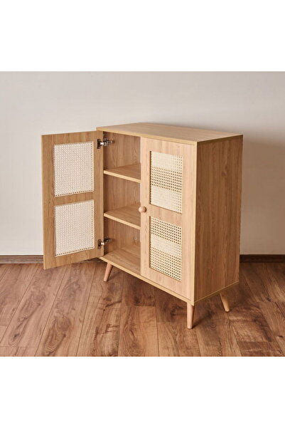 Just Home 2 Kapaklı Hazeran Çok Amaçlı Dolap - Safir Meşe - 80 cm
