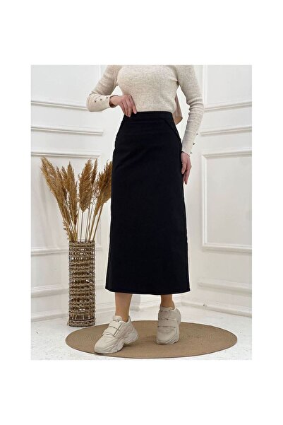 VELLICHOR Υφασμάτινη Μολύβι Φούστα Μαύρη