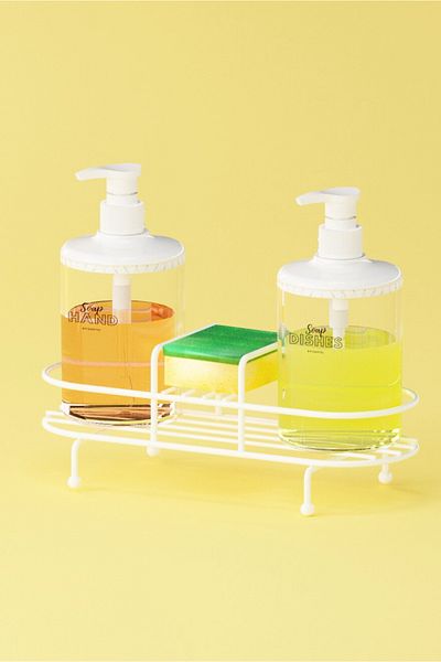 SUNTEL BANYO VE MUTFAK AKSESUARLARI Set de 2 dozatoare de săpun lichid cu suport metalic - Design elegant și practic