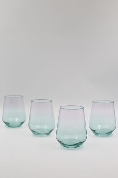 Rakle Marseille Set of 4 Water Glasses Pink-Green 425 Cc