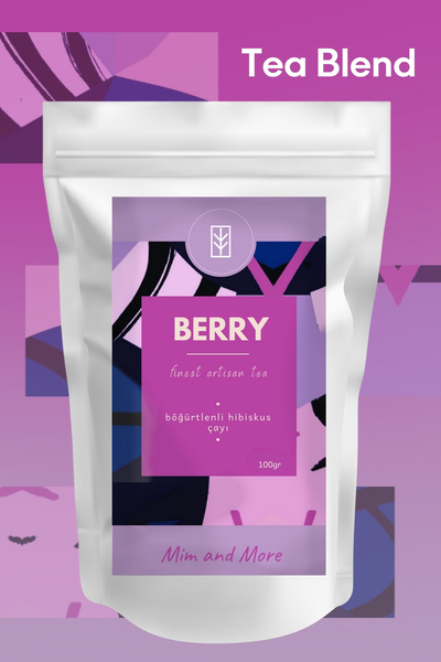 Mim and More شاي التوت - شاي الكركديه مع التوت الأسود 100 جرام