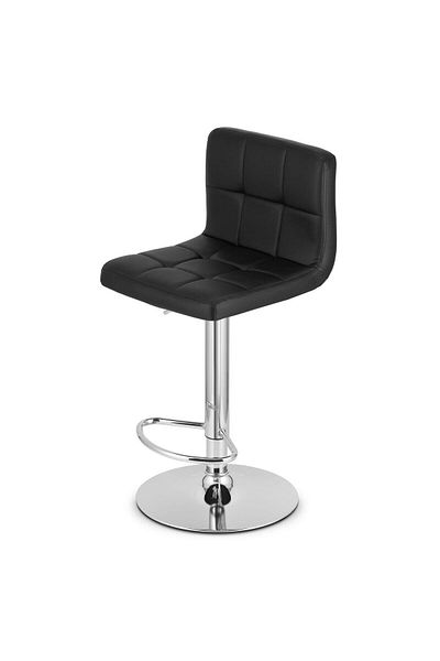 Mercaton Scaun de bucătărie/bar, Mercaton, Prot, rotativ, piele, negru și argintiu, 4144.587.5-108 cm