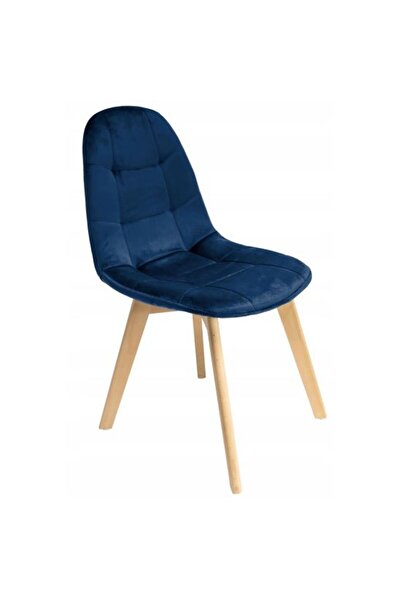 jumi Scaun în stil scandinav, velur și PU, albastru marin, 43x54x81 cm, Colin