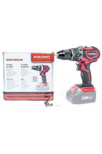 Worcraft Masina de gaurit, insurubat (bormasina), cu percutie, 20 V Li-ion (acumulator neinclus), fara perii,