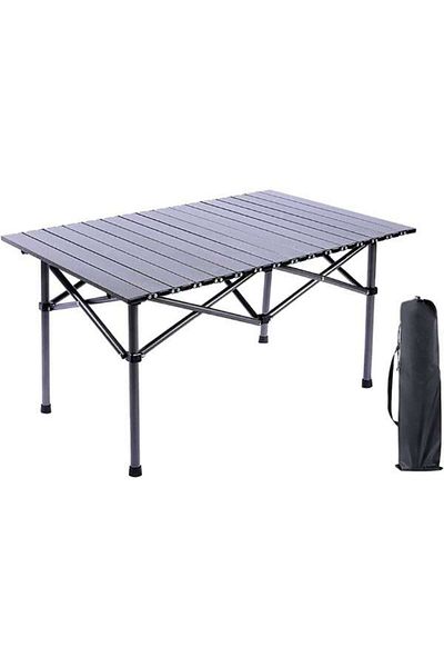 Mercaton Mercaton Folding Table, for Garden or Camping, HDPE Plastic, Waterproof, 95x56x50 cm, Gray