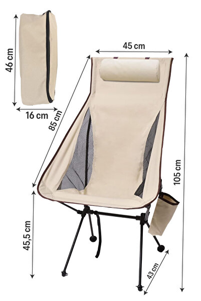 Black Island Delüks Pratik Kamp Sandalyesi Krem