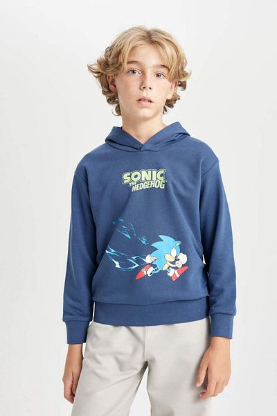 DeFacto Hanorac cu glugă cu imprimeu pe spate Sonic The Hedgehog pentru băiat C4520a824au