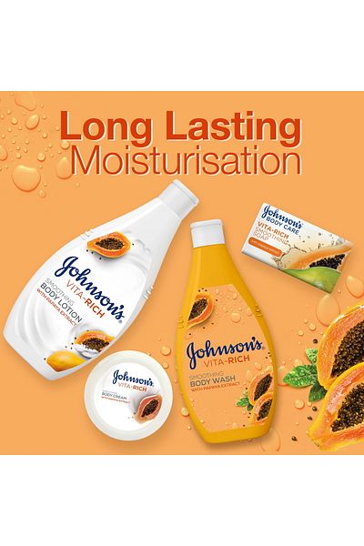 Johnson & Johnson لوشن الجسم من جونسون فيتا ريتش لتنعيم البشرة 400 مل تغذية عميقة وبشرة ناعمة بخلاصة الفواكه الطبيعية