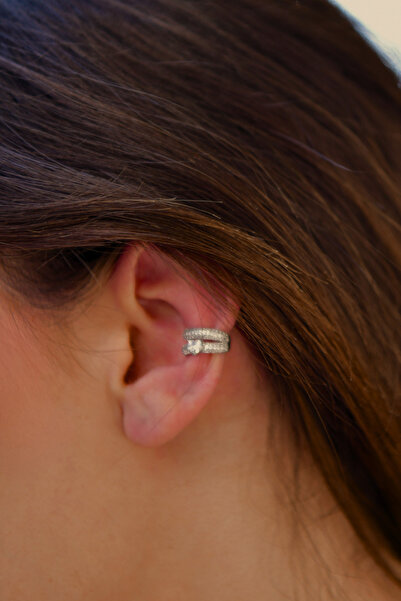 signoraerica 2 Sıra Taşlı Üzeri Tek Taşlı Earcuff