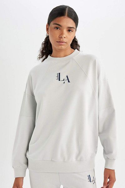 DeFacto Defactofit Nba Los Angeles Lakers Oversize Wide Fit Crew Neck Sweatshirt C8103Ax24Au
