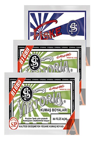 Viktoria No:36 Kumaş Boyası Açık Filizi Yeşil (2 PAKET) Boya Sabitleyici Fiske