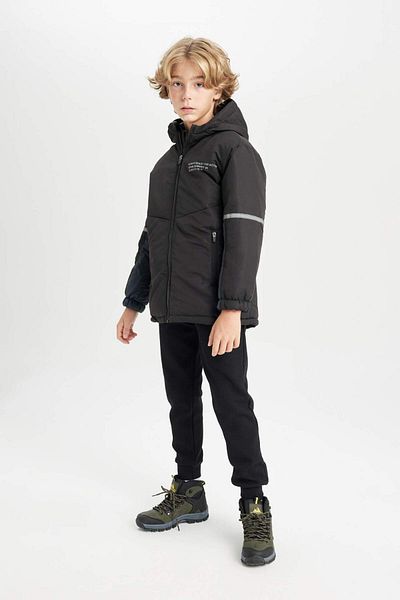DeFacto Boy's Water Repellent Hooded Raincoat - C4319A824Au