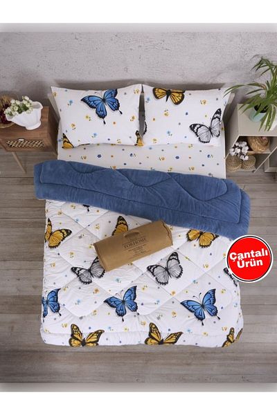 Sudemhome Διπλό διπλής όψης πολυτελές πάπλωμα Welsoft Elite Μαλακό φλις πάπλωμα και μαξιλαροθήκη Asian Grey
