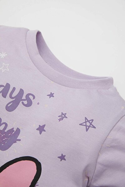 DeFacto Kız Bebek Pijama Takımı Disney Mickey & Minnie Penye Uzun Kollu Üst Beli Lastikli Uzun Alt D3617A52