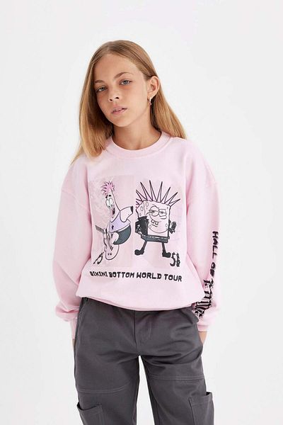 DeFacto Hanorac pentru fete SpongeBob Relax Fit Crew C9517A824AU
