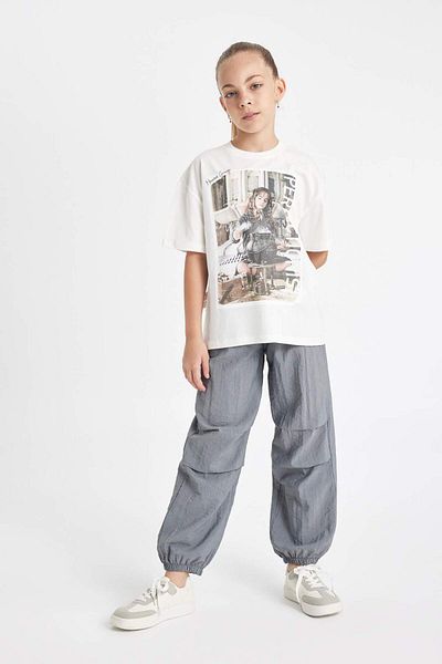 DeFacto Tricou cu mânecă scurtă pentru fete Harry Potter oversize cu decolteu C5949a824hs