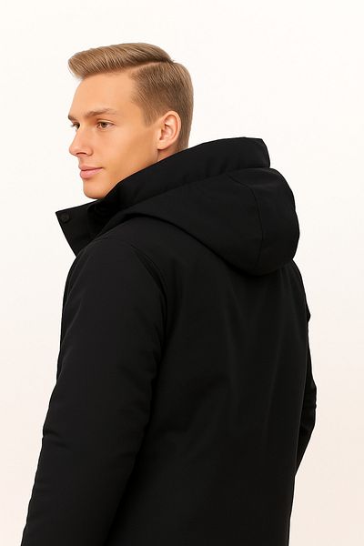 freemen Sports Men's Black Fleece Water and Windproof Hooded Coat & Coat & Parka