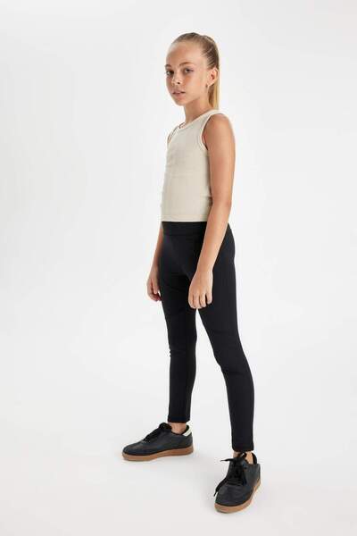 DeFacto Kız Çocuk Standart Boy Siyah Tayt C9639A824AU