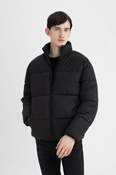 DeFacto Su İtici Slim Fit Şişme Mont Dar Kesim Dik yaka Fermuarlı Cepli Astarlı C5631AX24WN