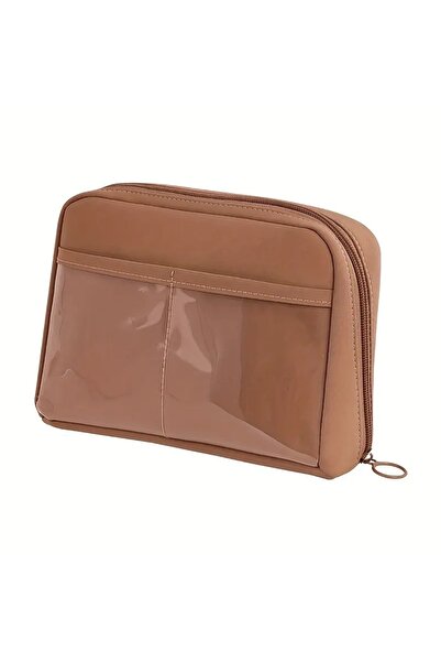 Kawaii Creative Geniş Kapasiteli Şeffaf Pencereli Kalemlik Kahverengi (SADECE...