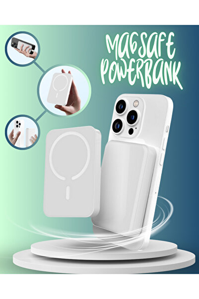 MATECHNO Magsafe Powerbank iPhone 11-12-13-14-15-16 Uyumlu Yapışkan Mıknatısl...