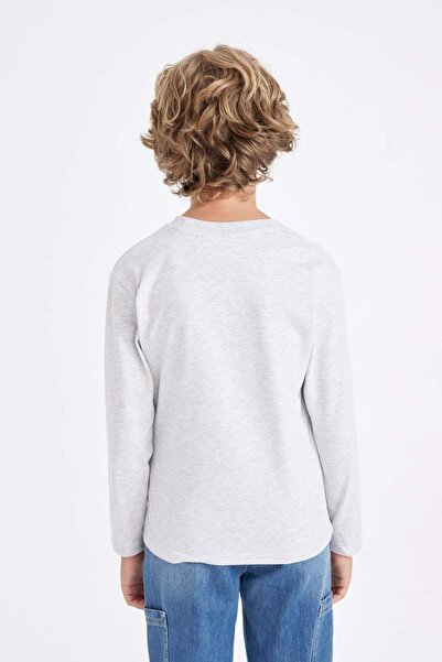 DeFacto Boy's Marvel Comics Crew Neck Long Sleeve Gray T-Shirt C9735A824Au