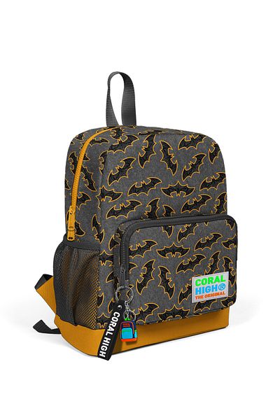 Coral High Rucsac școlar cu două compartimente pentru copii, gri închis, muștar 23621