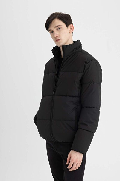 DeFacto Su İtici Slim Fit Şişme Mont Dar Kesim Dik yaka Fermuarlı Cepli Astarlı C5631AX24WN