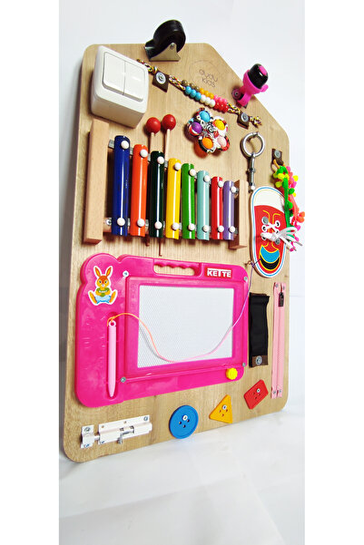 dudu kids Montessori Aktivite Tahtası - Duyusal Gelişim Panosu - Etkinlik Tahtası - 1.Yaş Doğum Günü Hediyesi2