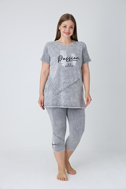 ROMEO LİFE طقم كابري نسائي من القطن والليكرا مقاس كبير 6156