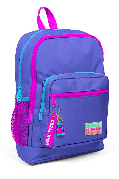 Coral High Geantă pentru școală primară cu model violet cu patru compartimente pentru copii 23703