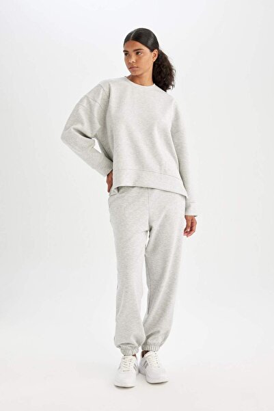 DeFacto DeFactoFit Oversize Geniş Kalıp İnce Sporcu Eşofman Altı Çift Cepli Jogger Paça Standart Boy Skuba D