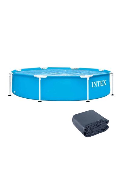 Intex Piscină cu cadru metalic 2,44 m x 51 cm cu prelată rotundă