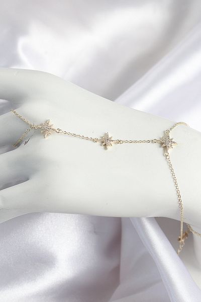 callerrons accessories موديل نجمة القطب من حجر الزركون النحاسي للنساء باللون الذهبي - EBJ250726W36868