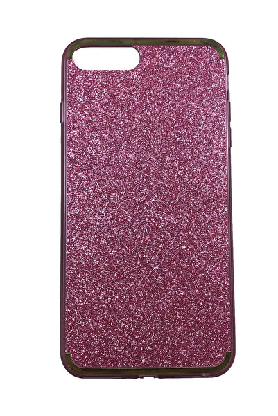 OEM Carcasă compatibilă cu iPhone 7 Plus, Carcasă din vinil cu sclipici, Roz