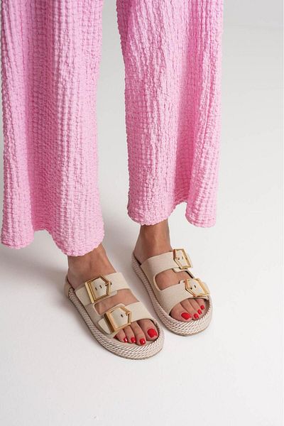 Lolita Love Shoes شبشب نسائي من الجلد باللون البيج