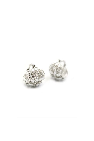 SepetBudur Pearl Hoop Earrings - Silver