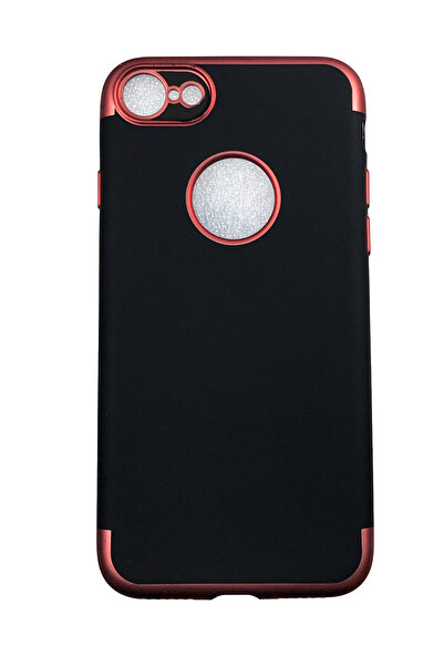 OEM Carcasă compatibilă cu iPhone 8 din silicon, cu margini colorate, neagră,...