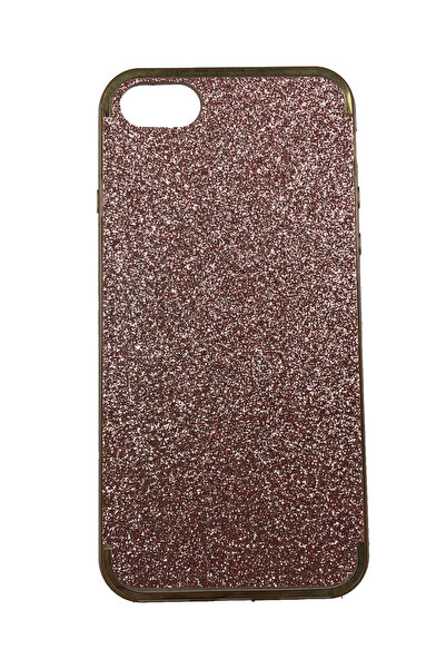 OEM Carcasă compatibilă cu iPhone 7. Carcasă din vinil cu sclipici coral.